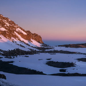 Snow-coverede slopes on Mount Kilimanjaro