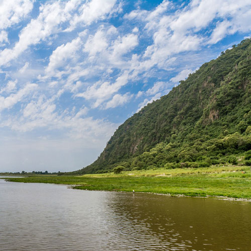 Slope with vegetation at Lake Manyara